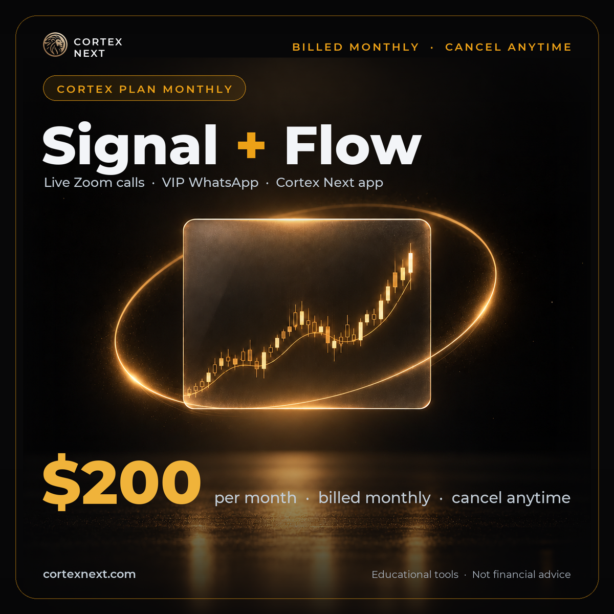 Cortex Plan Monthly · billed monthly, cancel anytime