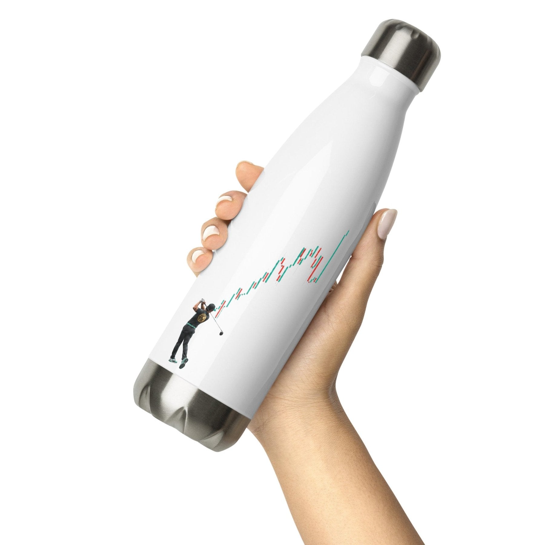 Trader Golfer Stainless Steel Water Bottle - White - Cortex Next