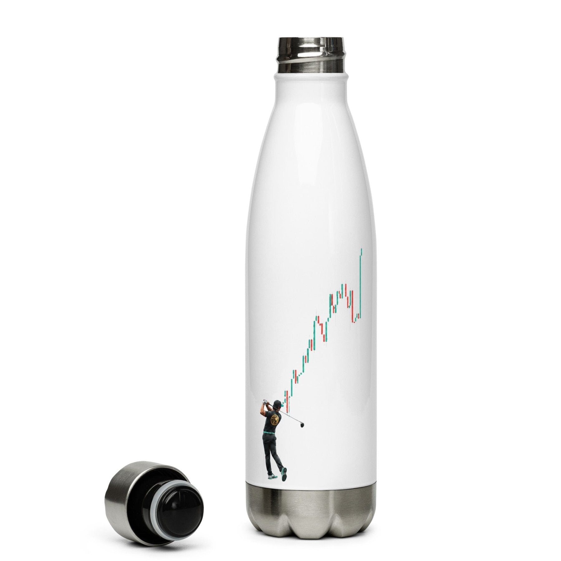 Trader Golfer Stainless Steel Water Bottle - White - Cortex Next